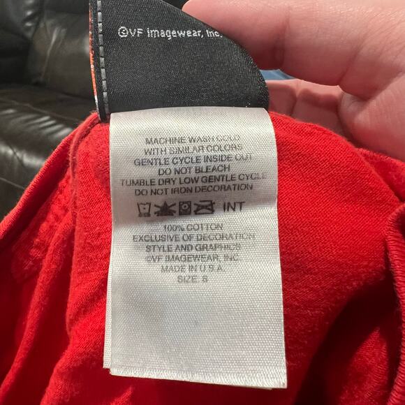 VTG y2k Women's Red Jeweled Bedazzled Harley Davidson Motorcycles T Shirt Sz S - Picture 6 of 6